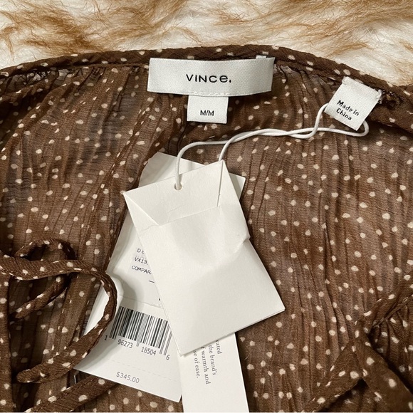 Vince Starry dot shirred-neck blouse - Picture 6 of 13